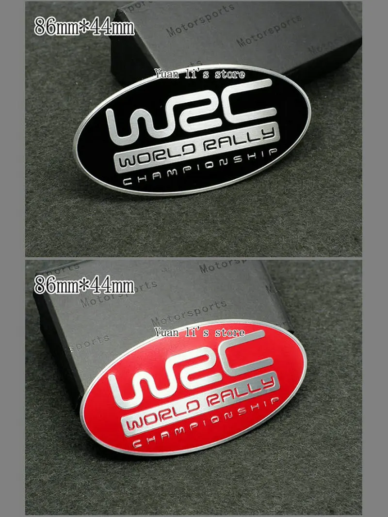 free shipping 10pcs ALUMINUM PLATE LOGO " WRC WORLD CHAMP " SIGN EMBLEM