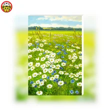 Цветочное поле пейзаж картина маслом для домашнего декора абстрактные листья цветные ручной работы домашние декоративные растения картина Маки