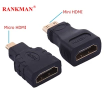 Rankman Mini Micro HDMI to HDMI Adapter Converter Cable Male to Female 1080P Cables for TV PS3 projector