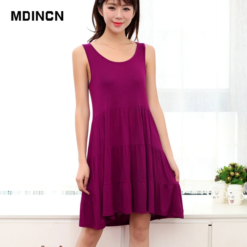 

Fashion Summer Dress In The Long Paragraph Loose Casual Pure Color Modal Summer Dress Thin Paragraph Women Dress