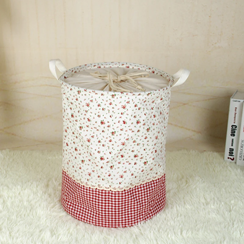 

Large Capacity Cotton Linen Laundry Bucket for Dirty Clothes Waterproof Folding Toy Organizer Storage Basket Home Organizer