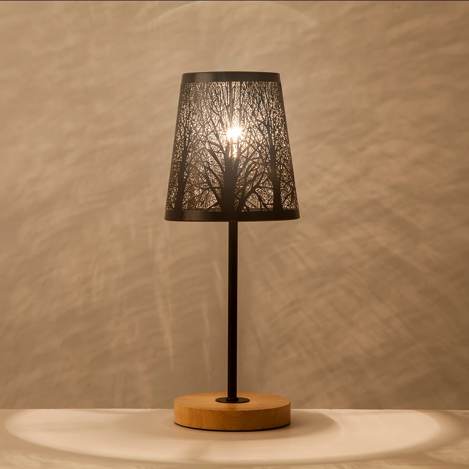 black metal bedside lamp