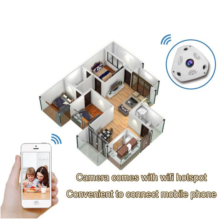 J450W 5MP панорамный объектив «рыбий глаз» камера wifi Беспроводная офисная камера безопасности ночного видения Поддержка Android iPhone