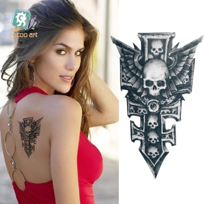 

SC904-920 3D Symbol Sword skull Halloween Zip Wolf Golden Fish Designs Chest Body Art Temporary Tattoo Stickers Flash Tatoos