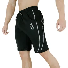 Мужские хлопковые шорты Летние Новые повседневные тренажерные залы Фитнес Короткие брюки для бодибилдинга человек Jogger длиной до колена тренировочные брюки с завязками