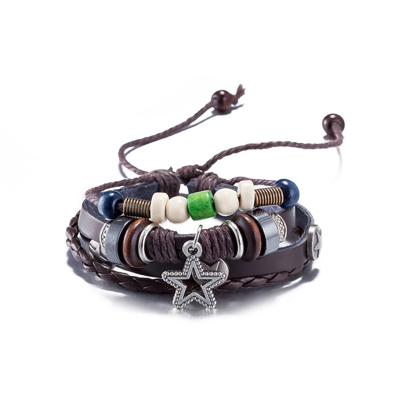 Fashion Jewelry Zinc Alloy Leather Bracelet Men Casual Personality
