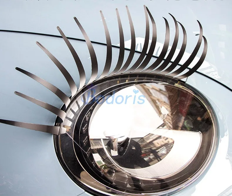 

For Volkswagen VW Beetle Fashion Headlight Charming Black False Eyelashes Sticker Auto Fake Eye Lashes Car Styling Accessories