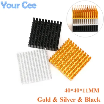 

Heatsink 40*40*11mm Radiator Cooler Radiator Aluminum Heatsink Gold Black Silver Heat Sink Metal Slotting Special for Cooling
