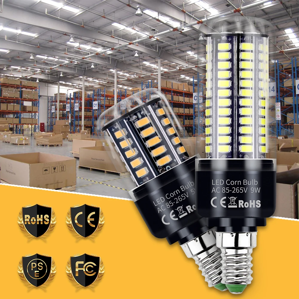 

E27 Corn Light LED Bulb 220V LED Lamp 110V Bombilla E14 LED Candle Bulb 3.5W 5W 7W 9W 12W 15W 20W Home Lighting No Flicker 5736