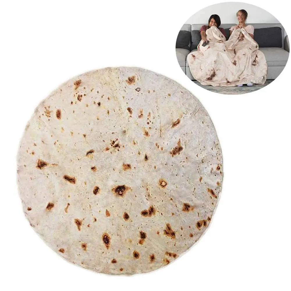 

Burritos Wrap Throw Blanket Perfectly Round Tortilla Home Decoration Wearable Mat Warm Soft Burritos Tortilla