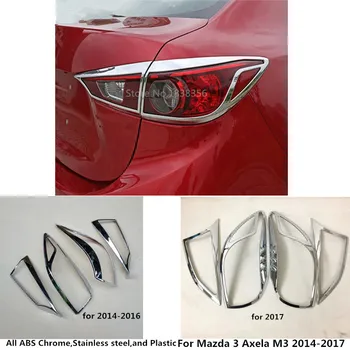 

For Mazda 3 Axela M3 2014 2015 2016 2017 2018 2019 Car ABS Chrome Trim Tail Light Rear Back Frame Lamp Cover 4pcs