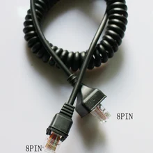 2 шт. Замена модульный 8 булавки Heavy Duty Микрофон Кабель с гибким шнуром для Kenwood мобильное радио TK-7108 TK-8108