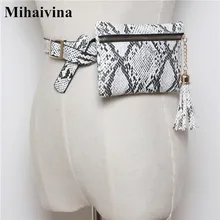 Mihaivina/Модная женская поясная сумка, змеевидный пояс, Женская винтажная поясная сумка в клетку, поясная сумка с кисточками, Дамский кошелек на молнии