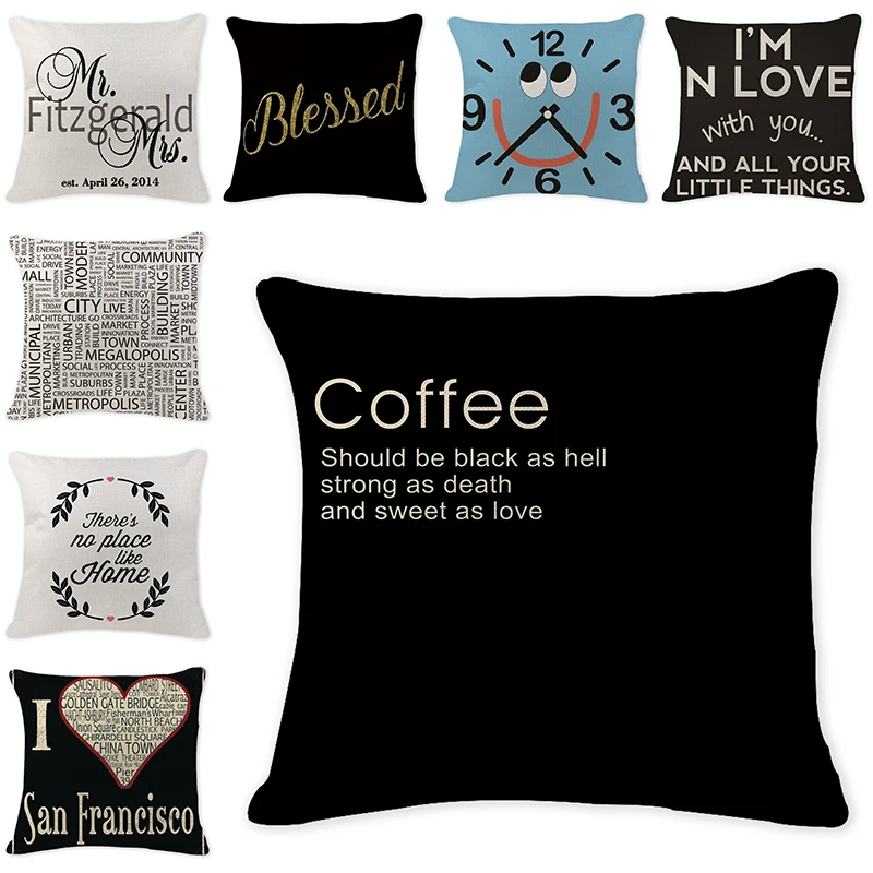 

Nordic words letters Cushion Cover Style Home Decorative Pillows Cover for Sofa Romantic Valentine Day Gift Pattern Pillow Cover