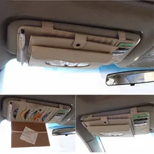 Автомобильный Стайлинг козырек от солнца сумка Авто CD держатель солнцезащитные очки держатель тканевая коробка Мульти функция сумка для хранения автомобильный Органайзер держатель ручки