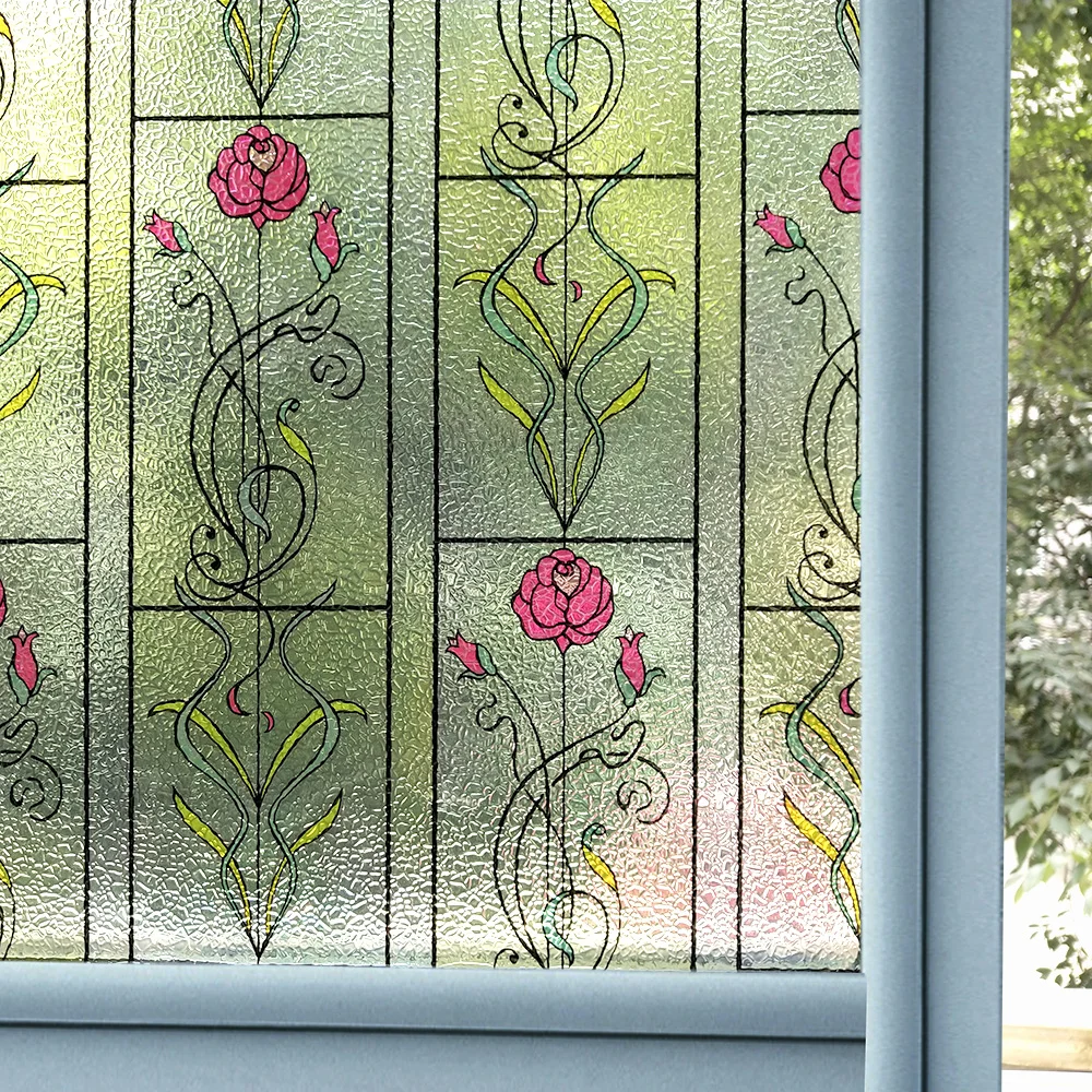 45*200 Cm Stained Iron Rose Decoratieve Window Film, vinyl Static Cling Privacy Glas Sticker 45*200 Cm Stained Iron Rose Decoratieve Window Film, vinyl Static Cling Privacy Glas Sticker