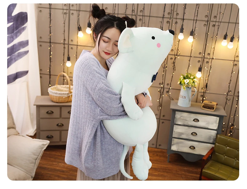 cute mouse plush toy big cartoon rat doll girl sleeping pillow for children birthday gift 39inch 100cm DY50710 (4)