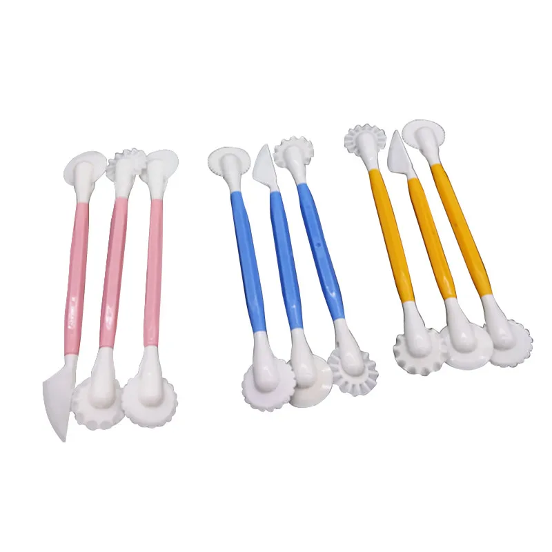 

3pcs/set Plastic Sugarcraft Wedding Cake Decorating Pen 6 Patterns Flower Modelling Engraving Tool Fondant Cake Decorating Tools