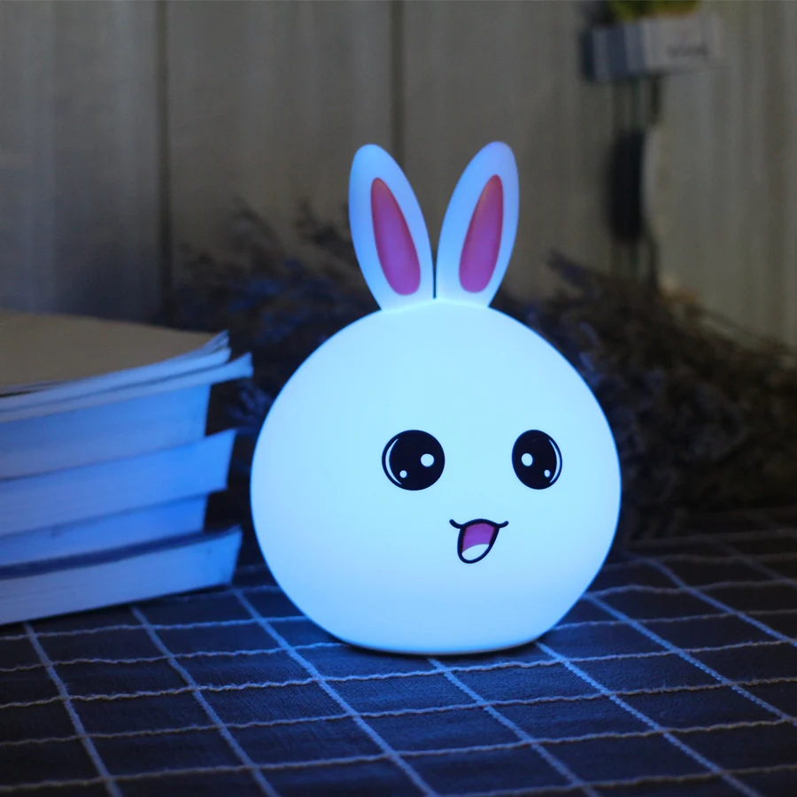 USB touch настольная лампа силиконовые животных прикроватный свет в ночь детские, для малышей Дети подарок украшение стола для Спальня Гостиная