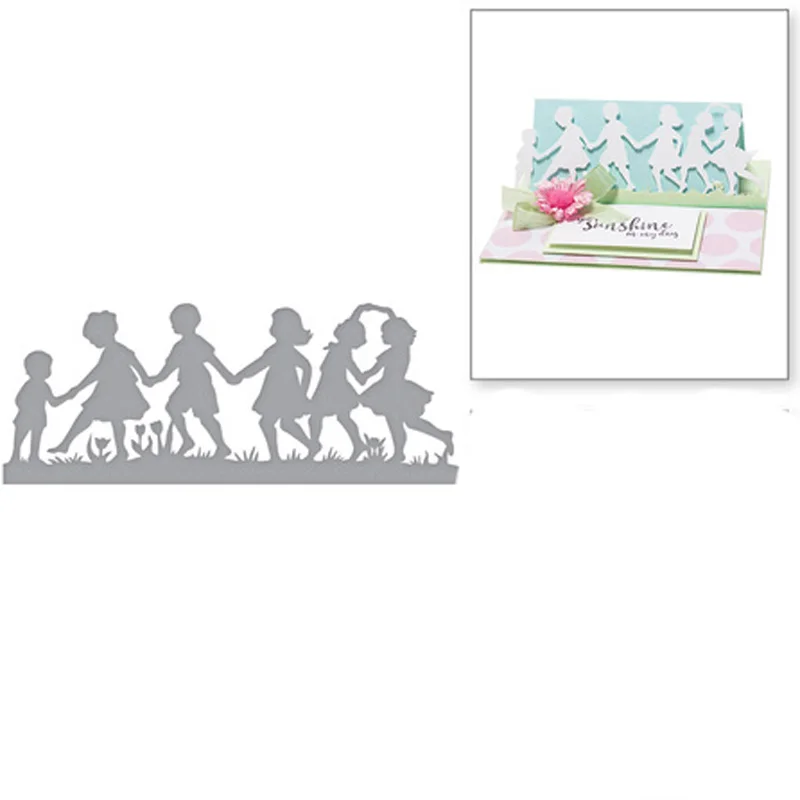 

Estel Metal Steel Cutting Dies Spring Children Play Border Embossing Stencil for Scrapbooking Album Card Making Die Cut New