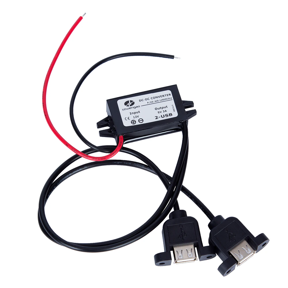 KWOKKERK преобразователь постоянного/постоянного тока 12 В в 5 3 А двойной USB