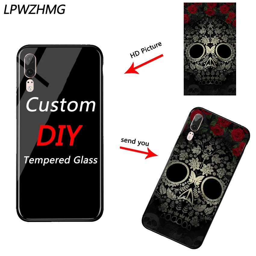 

LPWZHMG Custom Picture Tempered Glass Silicone Phone Case Cover For Huawei P20Lite P10Lite Nova 2i Custom DIY Mobile Phone Cases