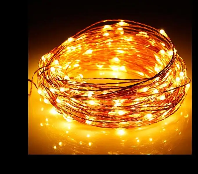 

10M 33FT 100 led 3 AA Battery Powered Decoration LED Copper Wire Fairy String Lights for Christmas festival Wedding Party