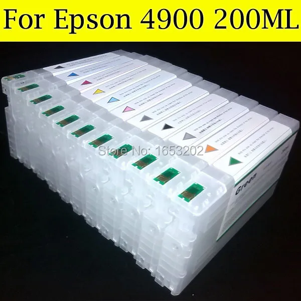 11 Color/Lot 200ML Empty Refillable Ink Cartridges For EPSON 4900