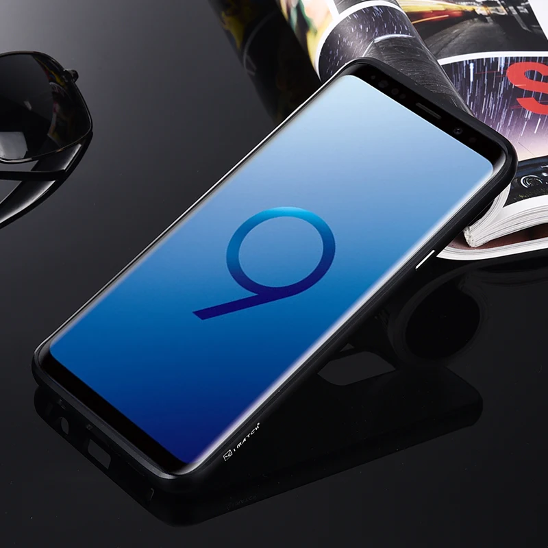iMatch Aviation Aluminum Alloy Metal Bumper Tempered Glass Back Cover Case for Samsung Galaxy S9 & Samsung Galaxy S9 Plus