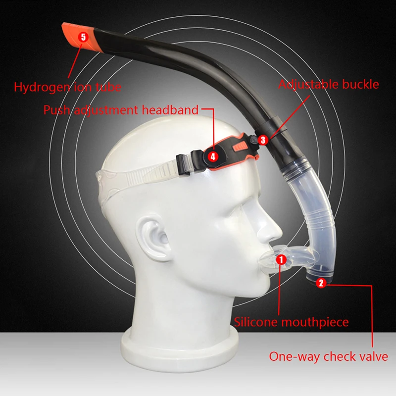 Трубка для дайвинга с передней головкой, силиконовая дыхательная трубка, трубка для плавания, для тренировок, плавания, подводное плавание под водой, маска для дайвинга, оборудование