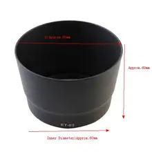 VANPOWER ET-63 Plástico Baioneta Lens Hood Lente Da Câmera de Fotos de Luz Sombra Sombrinha Protetor Altura 60mm Para Canon