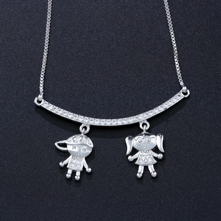 Newranos, ожерелье с подвеской «СемьЯ» для мальчиков и девочек, ожерелье с кубическим цирконием, ожерелье, подарок матери, женское модное ювелирное изделие, NWX001482