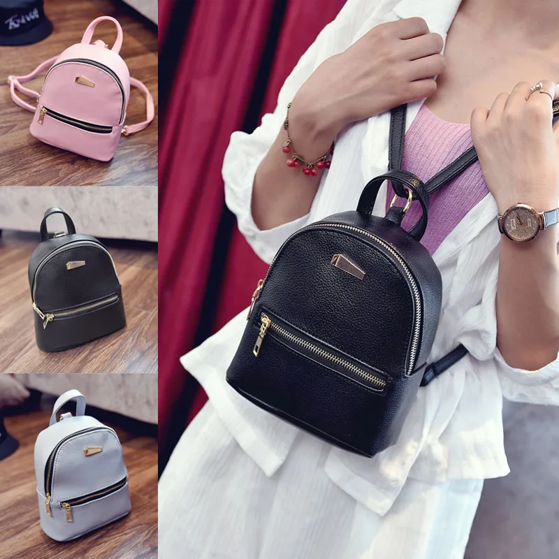 

Fashion Women PU Leather Backpack Mini Teenager Girls Travel Shopping Backpacks WML99