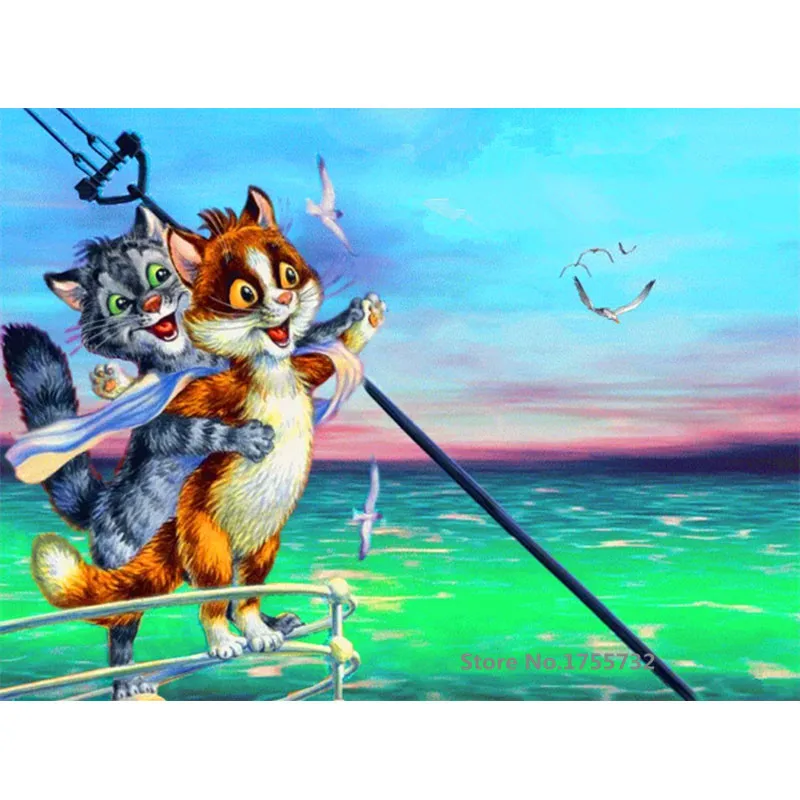 

Frame Lovely Cat DIY Acrylic Painting By Numbers On Canvas Wall Art For Wedding Decoration Home Decor Drop Shipping RA3072