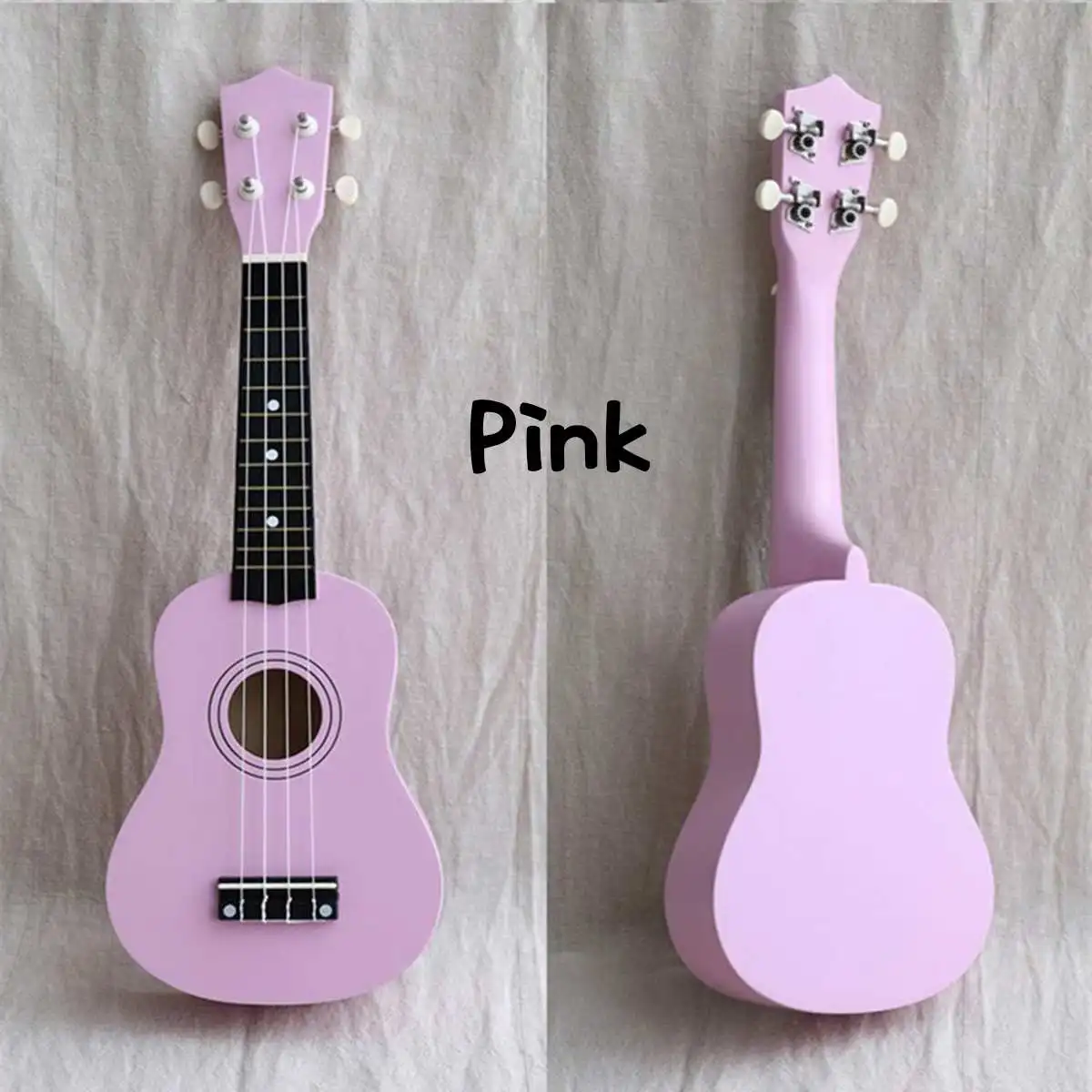 Зебра гитара комбо Гавайские гитары сопрано липа 21 дюймов 12 Лады 4 струны Уке Гавайи Музыкальные инструменты для нищий+ палочки и сумка - Color: Pink