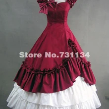 Элегантное красное бальное платье с коротким рукавом и бантом в викторианском стиле женские платья для рождественской вечеринки/Карнавальные Платья