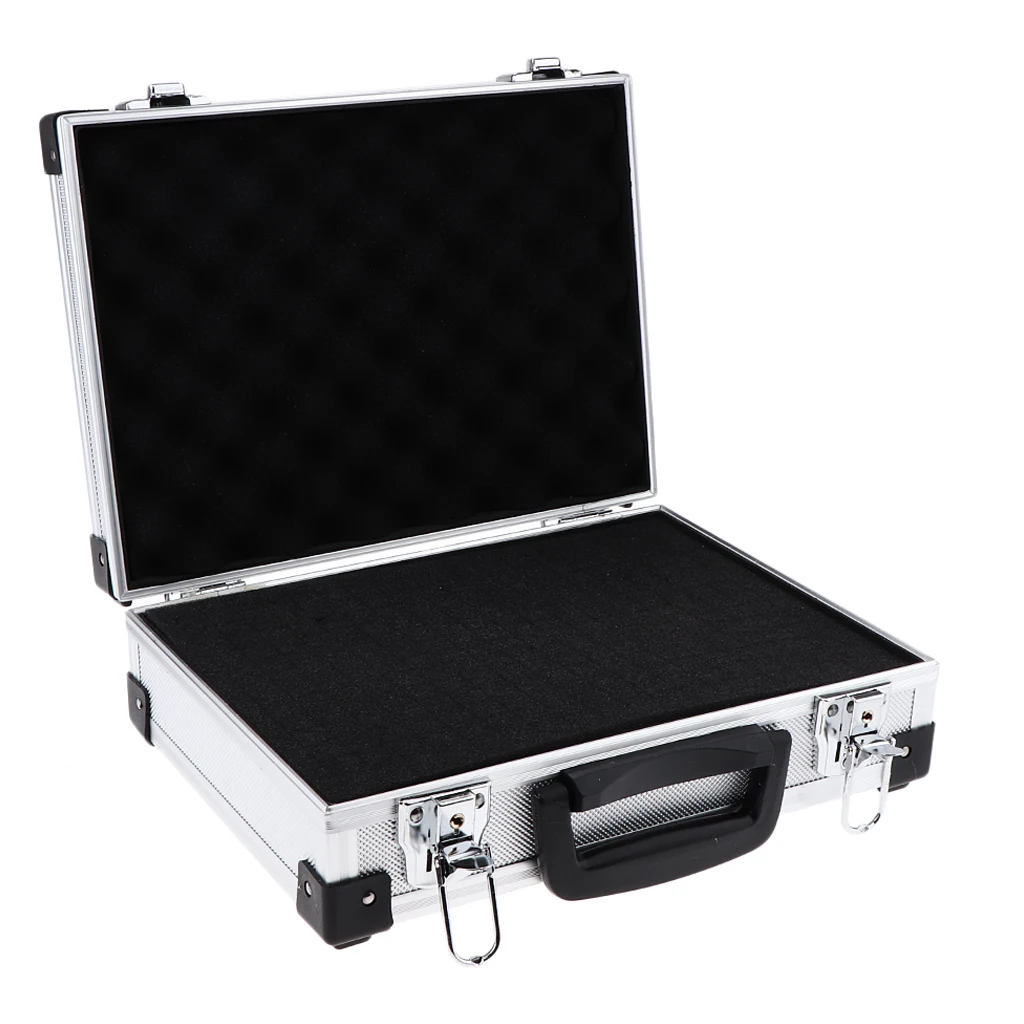Aluminum Barber Tools Accessories Makeup Train Case Tattoo Box Hair Salon Styling Storage Holder Travel Carrying Case - Silver
