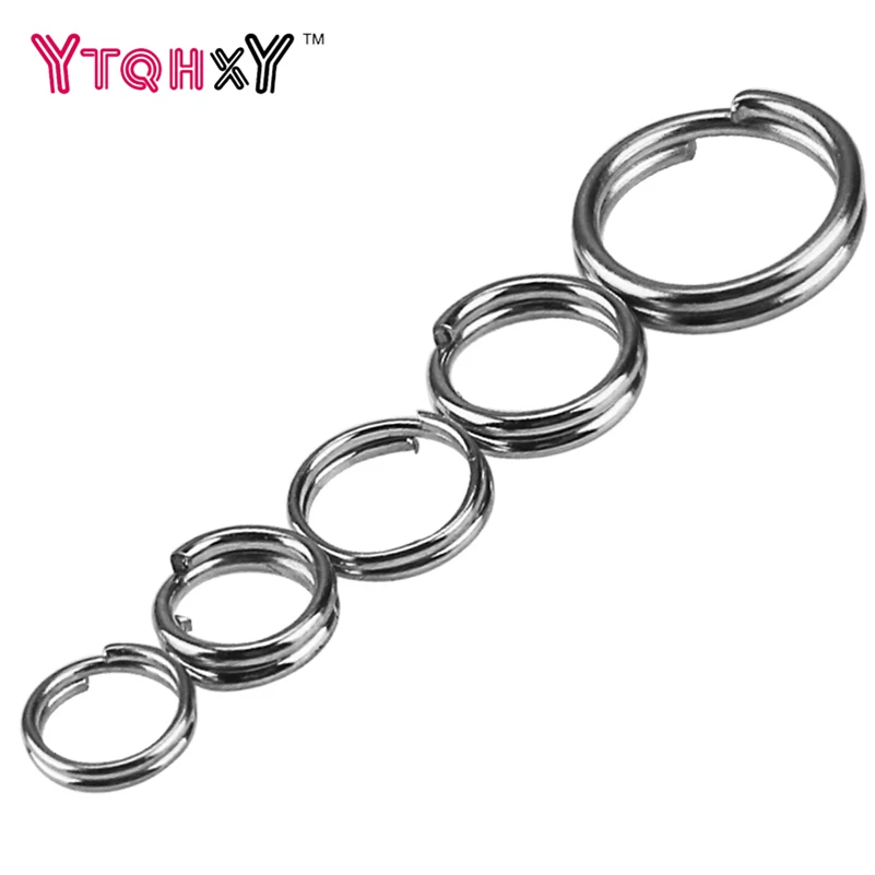 

100Pcs/Lot split ring Fishing Connector Stainless Steel Hard Bait Fishing Tools Double Loop For lure Fishing Accessories WQ107