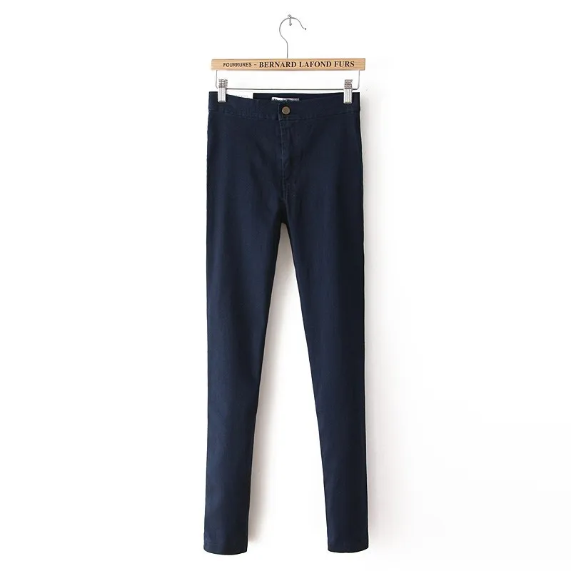 Модные женские джинсы Новинка весна осень высокая талия обтягивающие джинсы повседневные брюки длинные брюки-карандаши эластичные одежда - Цвет: Dark Blue
