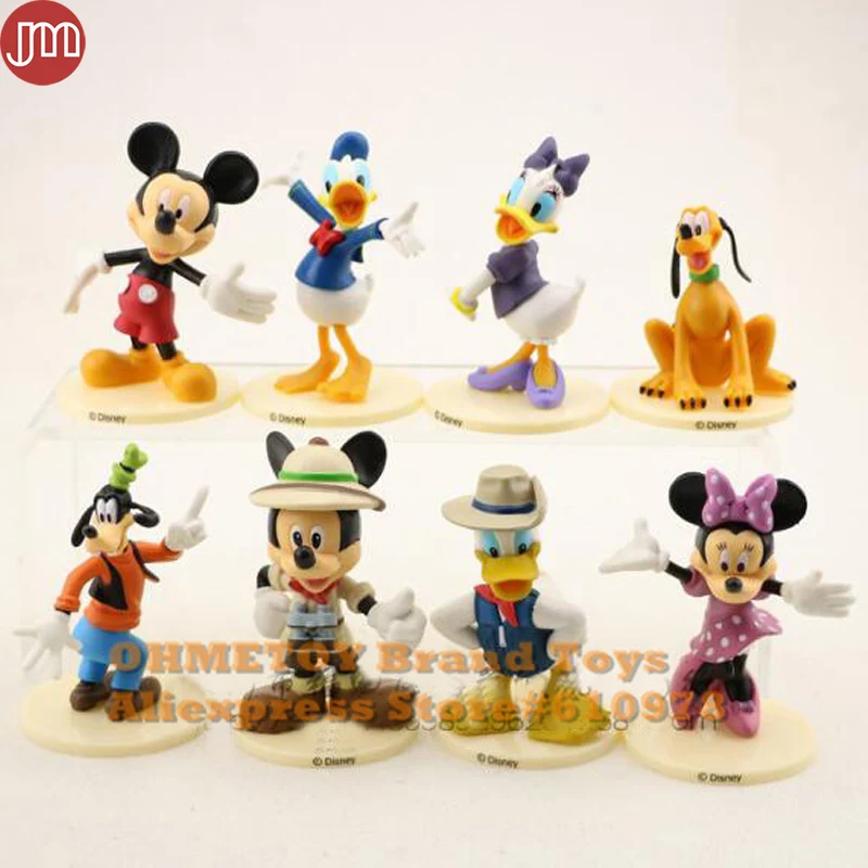 

OHMETOY 8PCS Mickey Figure Toys Minnie Mouse Donald Duck Goofy Action Figure with Stand Doll Girl Birthday Gift Cake Toppers