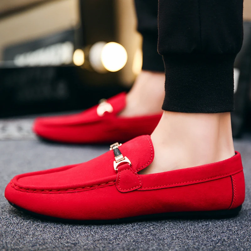 New Men's Genuine Leather Casual Shoes Driving Moccasin Slip On Loafers Shoes
