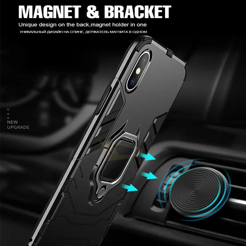 Luxury-Armor-Shockproof-Holder-Case-For-iphone-X-XR-XS-Max-Hard-PC-Soft-TPU-Full