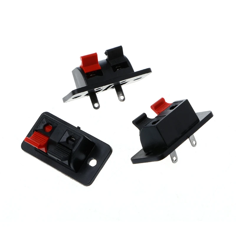 

10 Pcs 2 Positions Push in Jack Spring Load Audio Speaker Terminals Connector