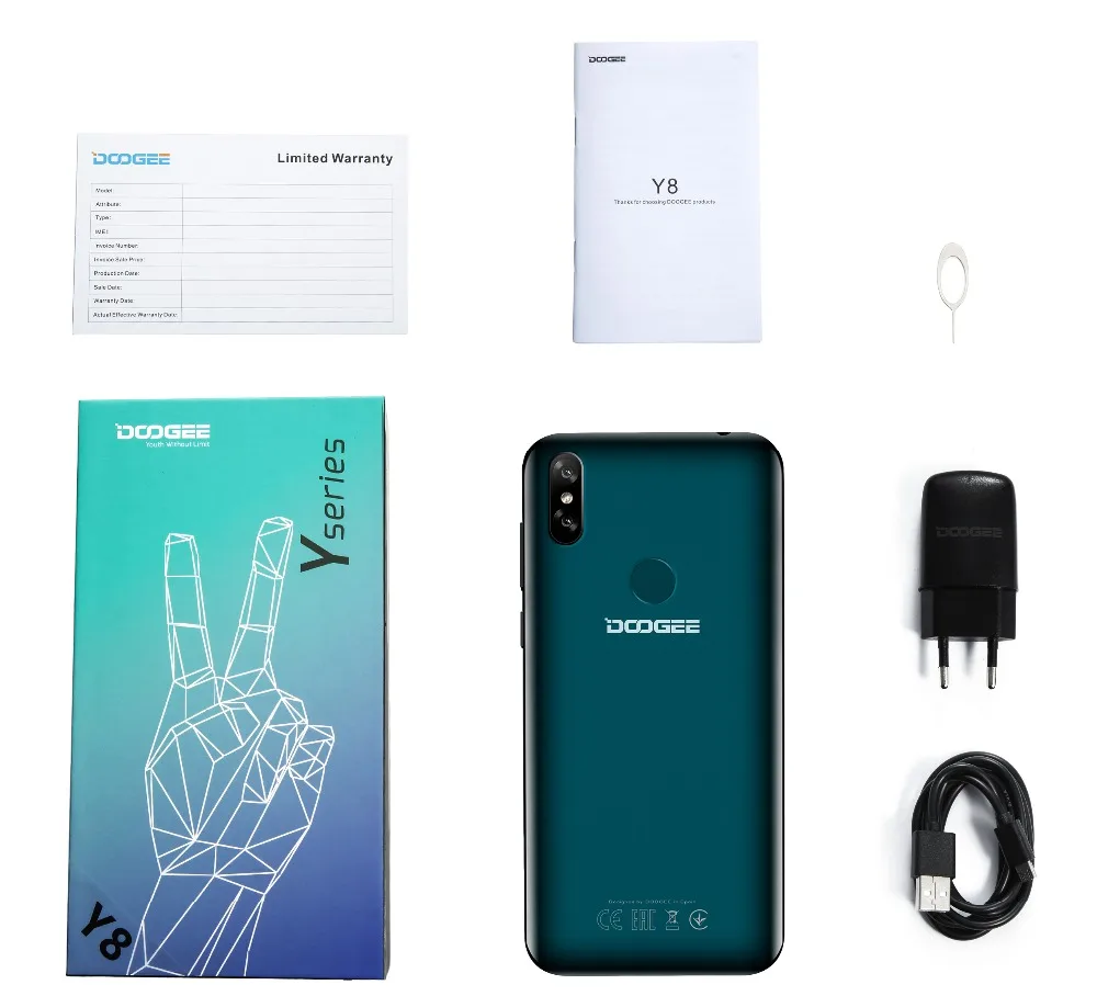 DOOGEE Y8 новинка 3 ГБ 32 6 1 дюймов экран капли воды смартфон 8 Мп + 5 МП Face ID Android 9 0 MTK6739