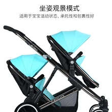 Рама из алюминиевого сплава с ненадувной шиной, двойной детский багги, светильник, складной, маленький, двойной, можно разрезать два детских багги, лежа