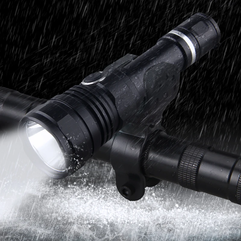Modos de Arma + 18650 + Bateria Portátil Lanterna Tática Caça 5 Autodefesa Luz Recarregável Usb Cabo 8000lm l2 5 Portátil 8000LM L2 Lanterna Tática Caça 5