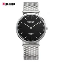 Nouveau Mode top marque de luxe CHENXI montres hommes quartz-montre en acier inoxydable maille sangle ultra mince cadran horloge relogio masculino