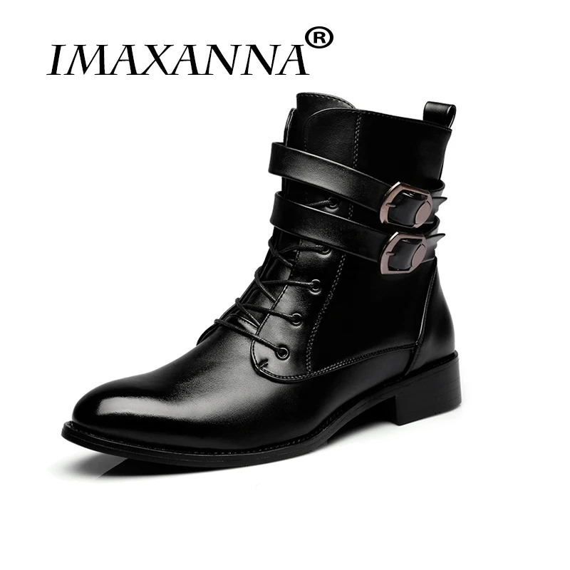 

IMAXANNA 2018 Autumn Winter Martin Boots Men Winter Shoes Soft Leather Men's Boots Warm Plush Male Brand Ankle Boots