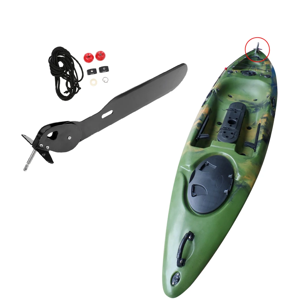 

Kayak Canoe Boat Rudder Accessories Set Incl. 1x Kayak Rudder, 2x Rope Buckle 2x Red Control Ball Line Water Sport Rowing Boat