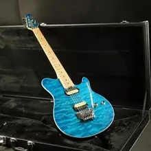 High quality blue quilted maple top binding musicman electric guitar free shipping High quality blue quilted maple top binding musicman electric guitar free shipping